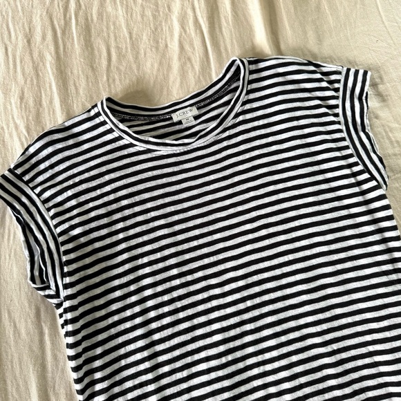 J. Crew Short Sleeve Striped Tie Waist T-Shirt Dress, small - Picture 5 of 8